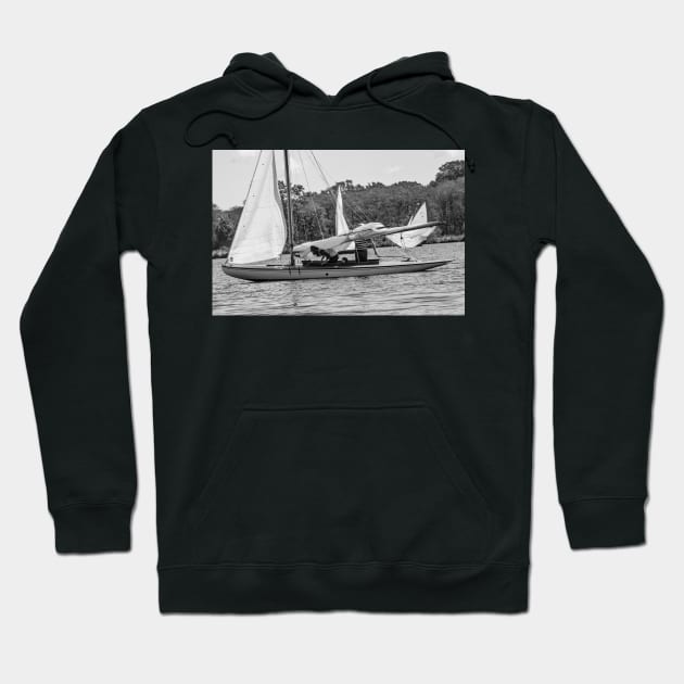 Lowering the sails after a brown boat race on Wroxham Broad, Norfolk Hoodie by yackers1